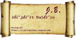 Jójárt Balázs névjegykártya
